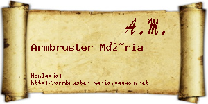 Armbruster Mária névjegykártya