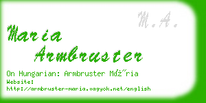 maria armbruster business card